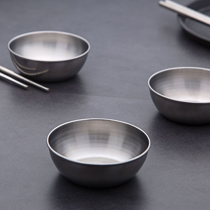 1pc Stainless Steel Sauce Dish Saucer Dish Kitchen Soy Sauce Small Dish Dip Plate Saucepan