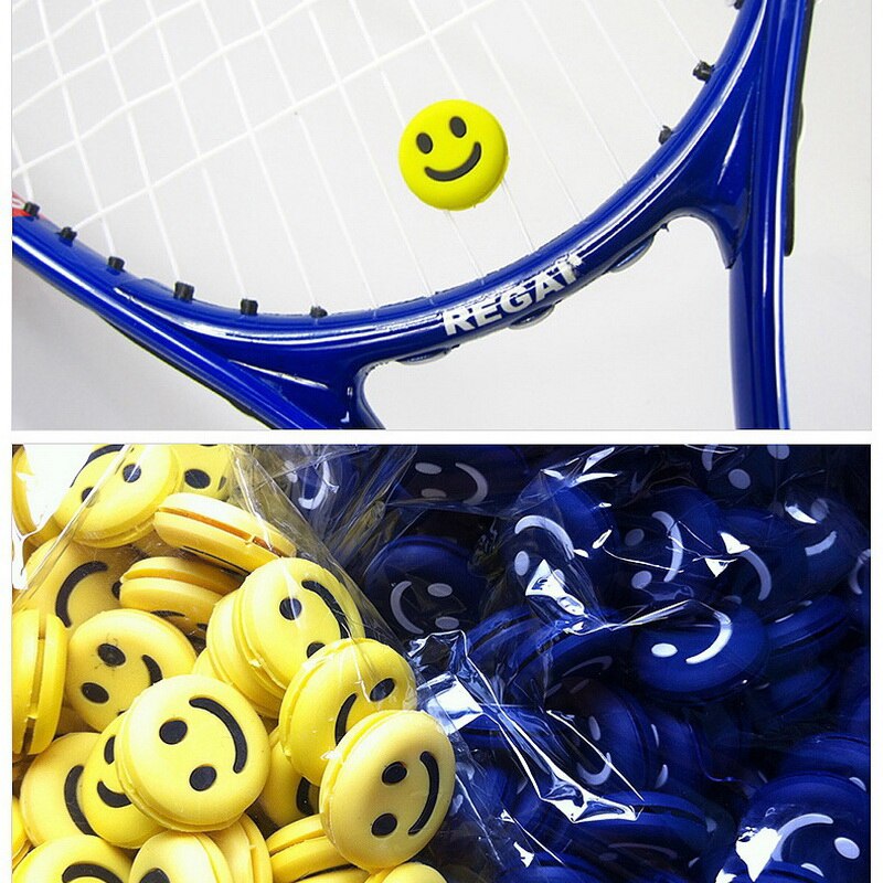 Smile Emoticon-amortiguador de vibración para raqueta de tenis, accesorio deportivo de silicona antivibración, para reducir la vibración