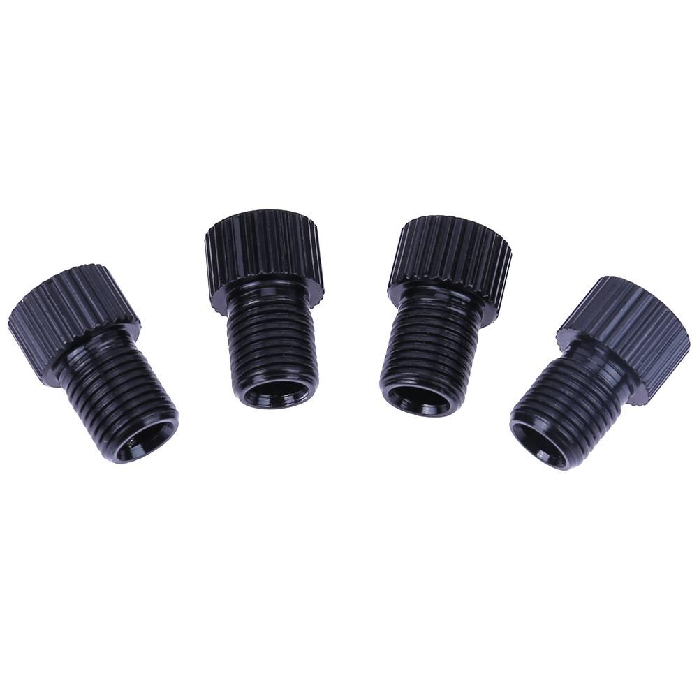 4/5pcs Bicycle Pump Tire Valve Adapter Convert Tire Presta To Schrader Copper Bike Air Valve Adaptor Wheels Nozzle Cycling Tool: 4pcs Black