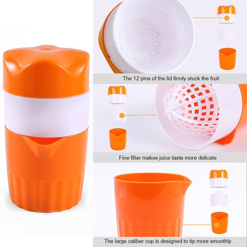 Portable Manual Citrus Juicer Orange Lemon Fruit Juicer 300ml Orange Juice Cup Child Healthy Living Drinking Juicer