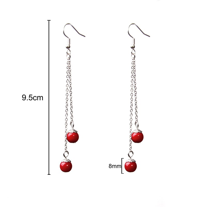 Simples brincos longos para mulher natiral pedra brincos de gota statemwnt borla eardrop balançar fahion jóias femininas brincos presentes: Red porcelain