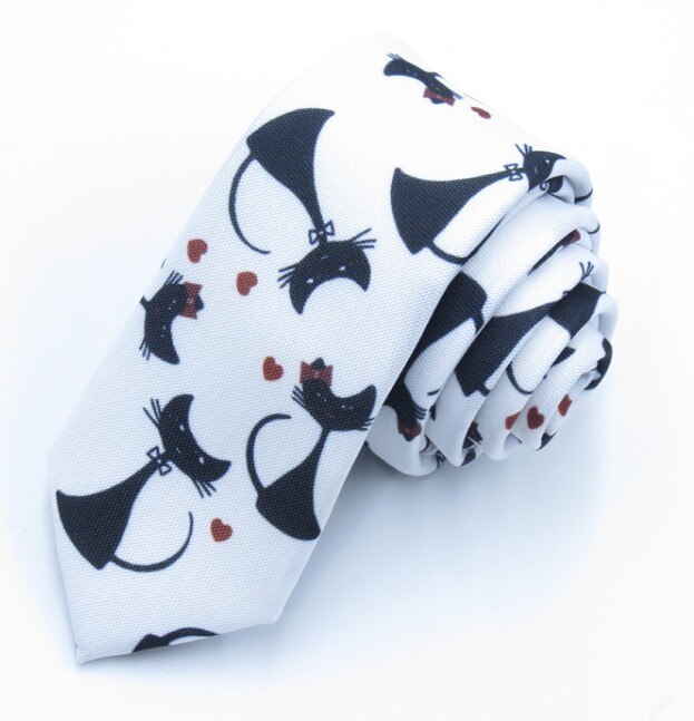 ! corbata para hombre Skinny de 6 cm, corbata de dibujos animados con de gato, corbata delgada, corbata de Jacquard, corbata celebración boda informal a la para hombre