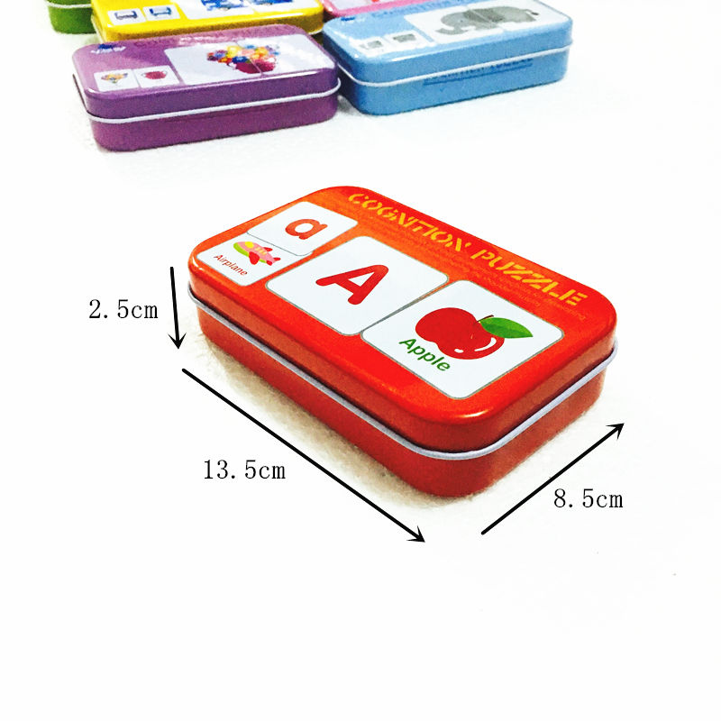 3D Puzzles Pädagogisches Spielzeug Für Kinder Eisen Box Set Fahrzeug/Tier/Obst Puzzles Alphabet Erkenntnis TPuzzle Zählen sticks