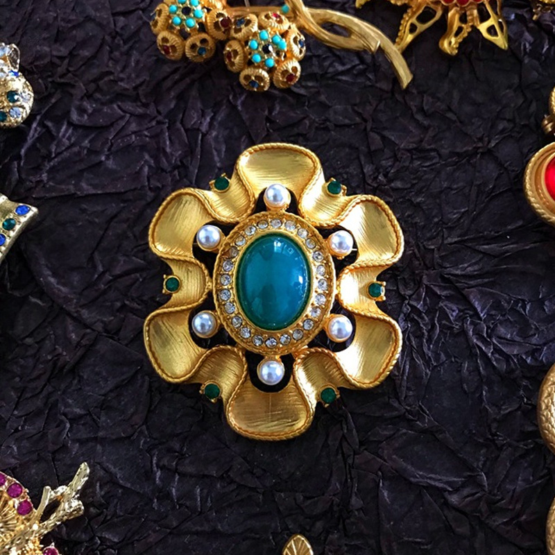 Vintage antieke stijl Gem broche mannen vrouwen feestjurk accessoires broches