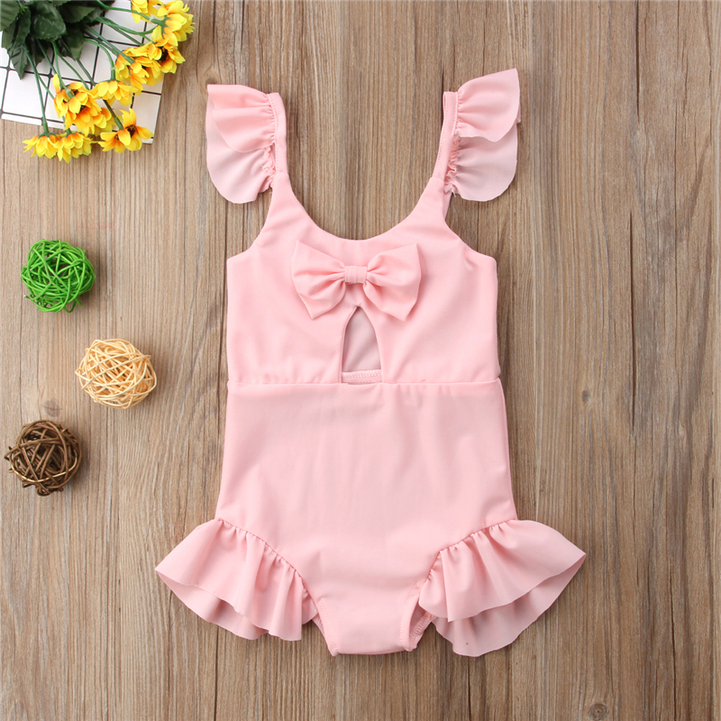 Girls Swimwear Cute Kids Swimsuit with Bowknot Baby Girl Bathing Suit One Pieces Swim Wear For Children Swimming Costume