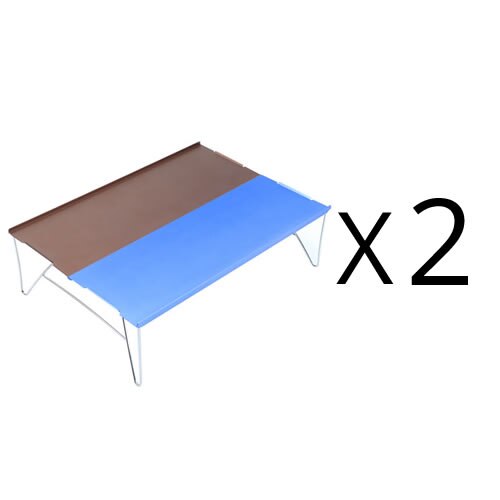 2 stk mini bord holdbart og stærkt let at bære camping og rejse bord aluminium: 04