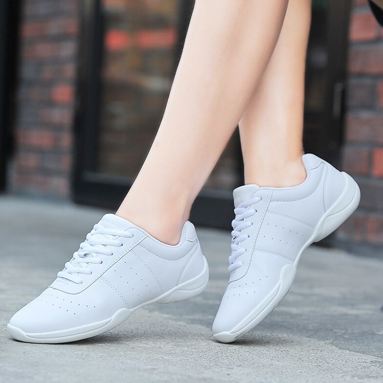 Adult Dance Sneakers Women&#39;s White Jazz/Square Dance Shoes Competitive Aerobics Shoes Fitness Gym Shoes Size 35-44