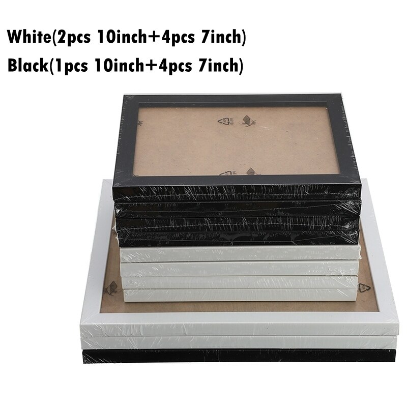 Juego de marcos de fotos para colgar en la pared decoración de pared para pasillo, dormitorio, sala de estar, arte moderno, decoración del hogar, 11 Uds.: Black-White