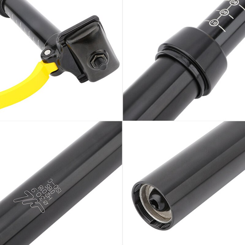 Zoom – tige de selle hydraulique de vélo vtt, 30.9/31.6x375mm, Type de Suspension, Tube de siège de levage à Absorption des chocs avec télécommande interne