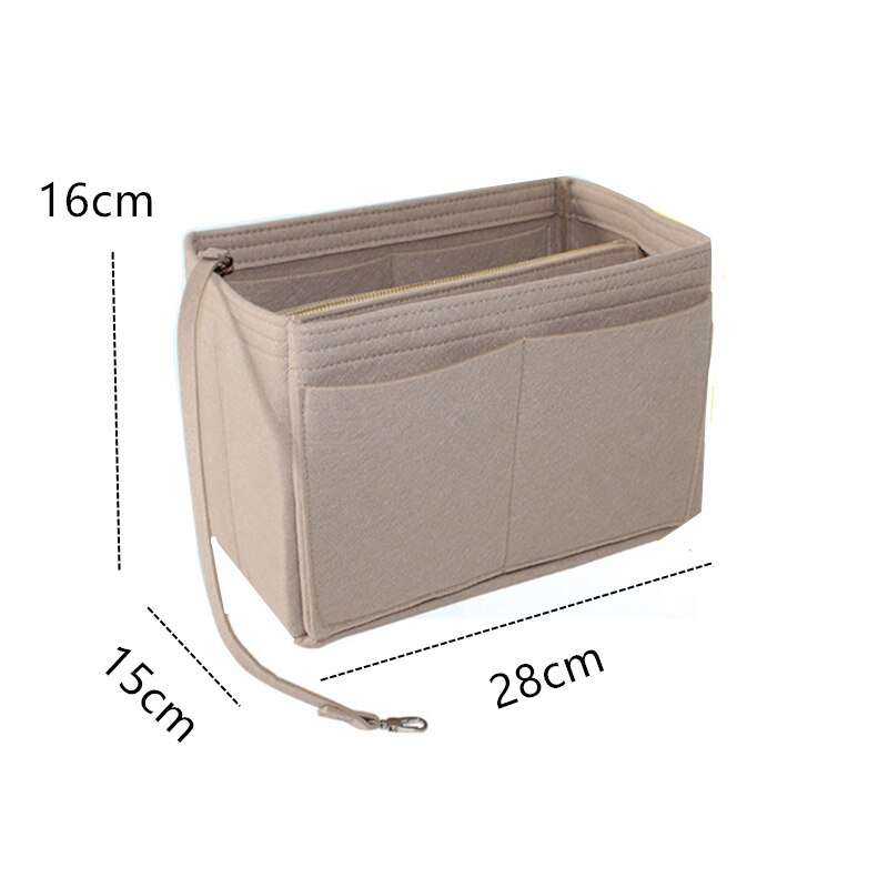 Popular Women's Makeup Organizer Felt Cloth Insert Bag Multi-functional Travel Cosmetic Bag Girl Storage Toiletry Liner Bags