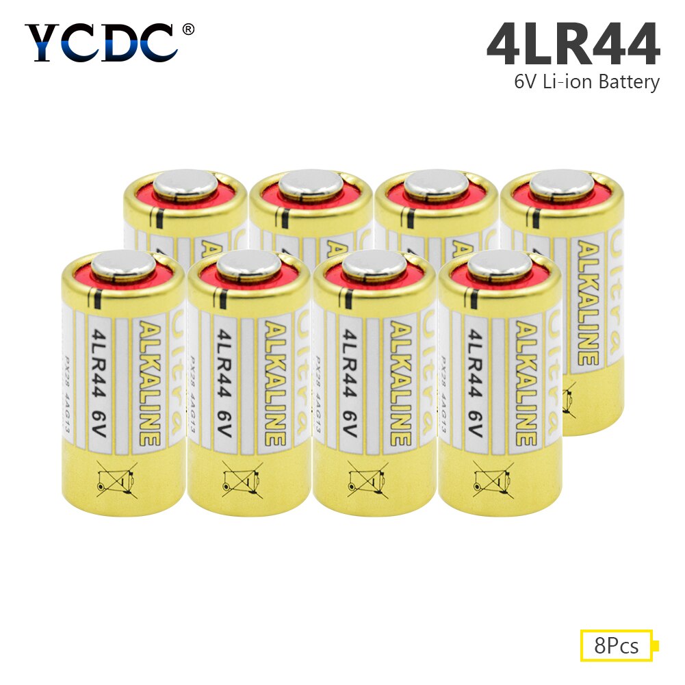 8 stks/pak 4LR44 6V Droge Alkaline Batterij Voor Autosleutelzakje Halsband Digitale Weegschalen 476A 4G13 GP476 K28 v28 PX28AB L1325 1406LC
