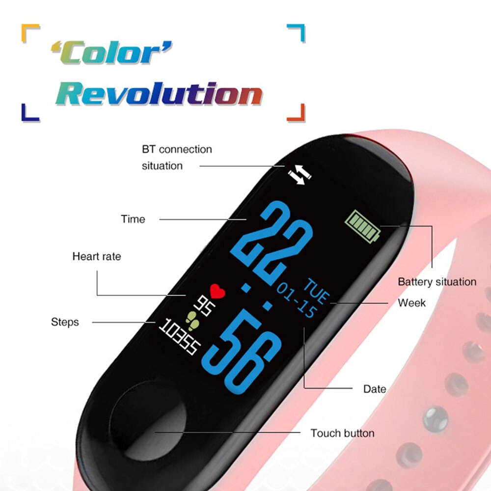 Moniteur de pression artérielle, montre intelligente M3,