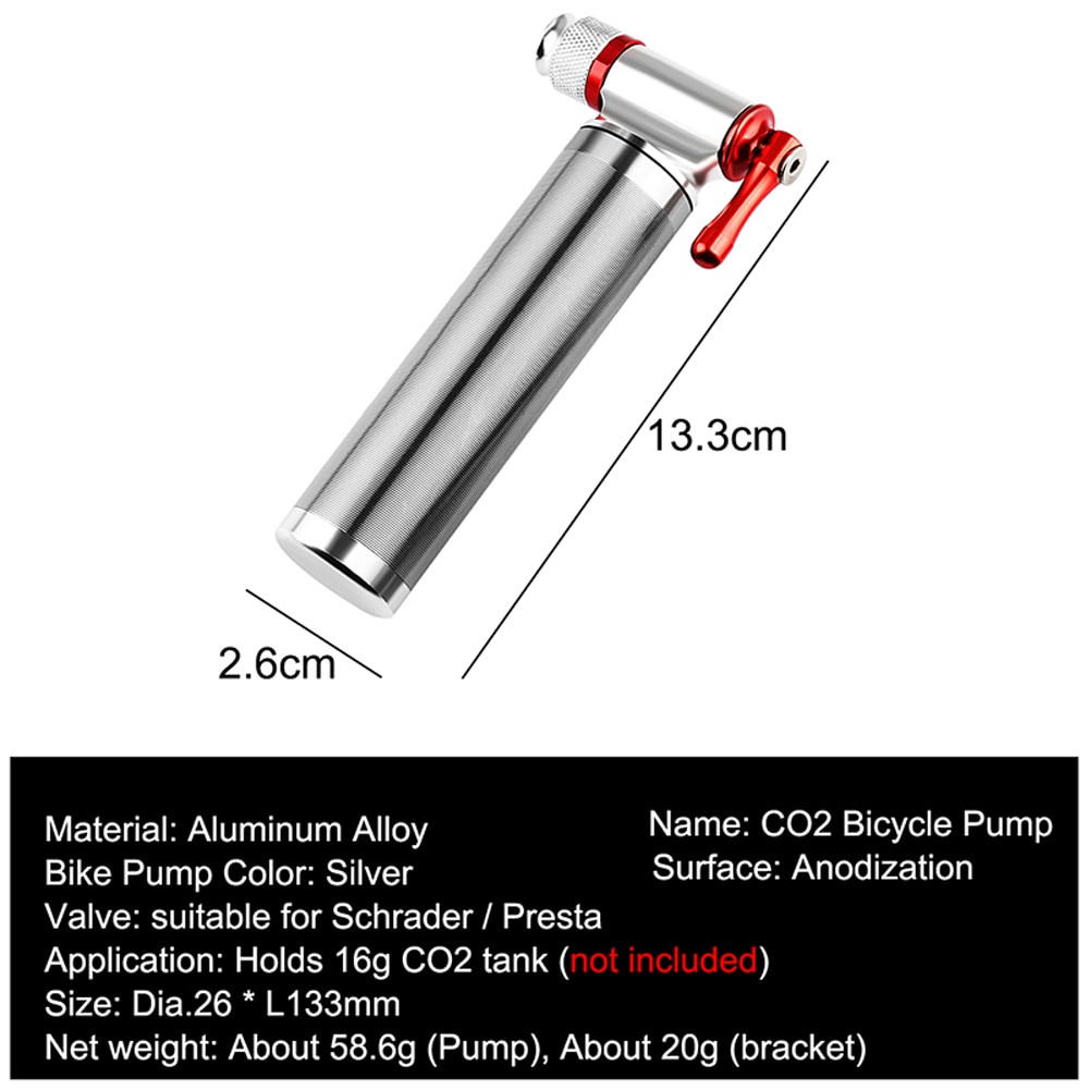 Mini Tragbaren Hochfeste Luftpumpe Bike Inflator Super Leichte MTB Rennrad Radfahren Pumpe Fahrrad Zubehör NEUE CO2 pumpe
