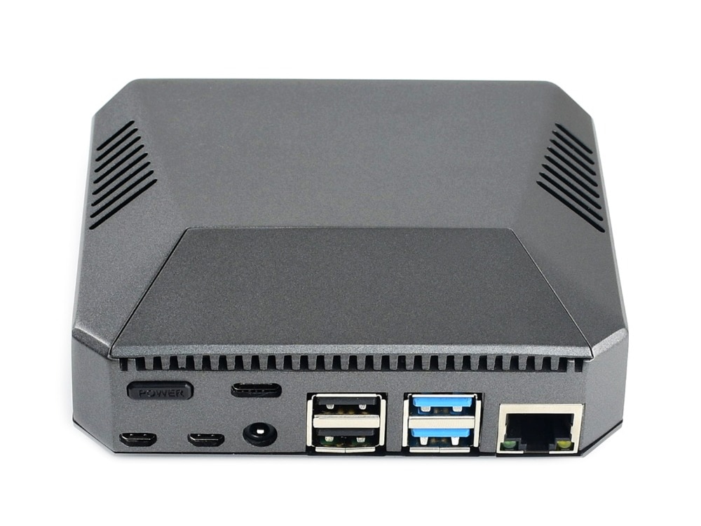 Raspberry Pi 4B Aluminum Case With Fan Heatsink Safe Power Removable GPIO Cover for Raspberry Pi 4 Model B Metal ABS Shell Box