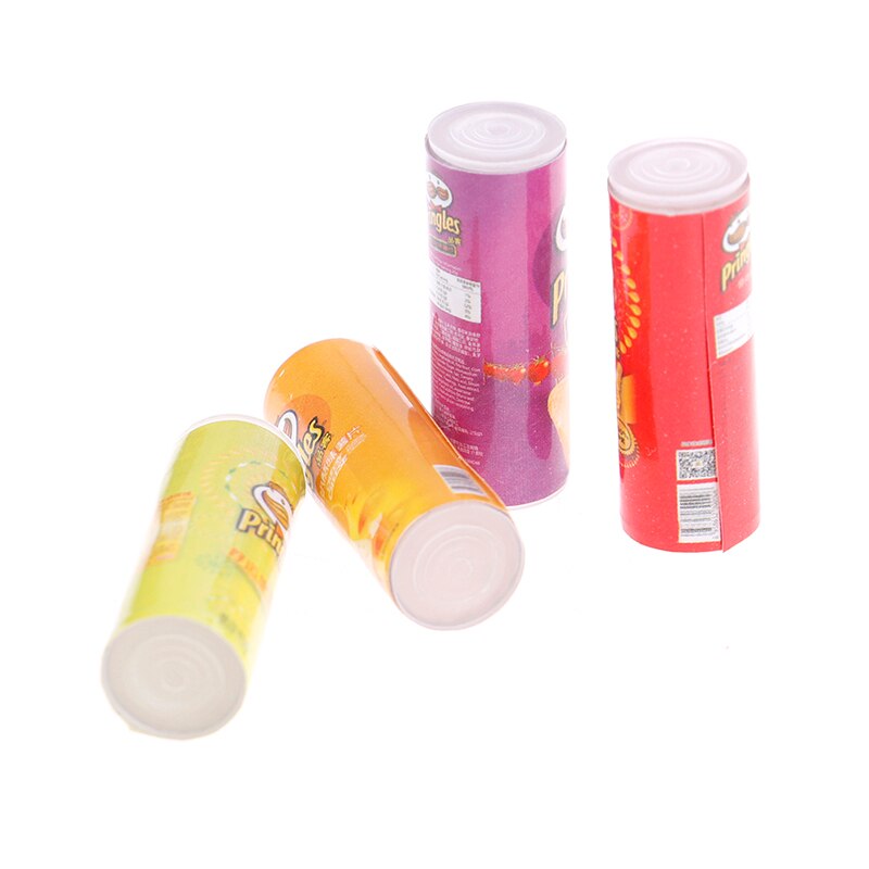 1/12 Cute 4 Bottles Mini Simulation Potat Chips Dollhouse Miniature Kitchen Food For Dolls Doll Toy 100% Brand