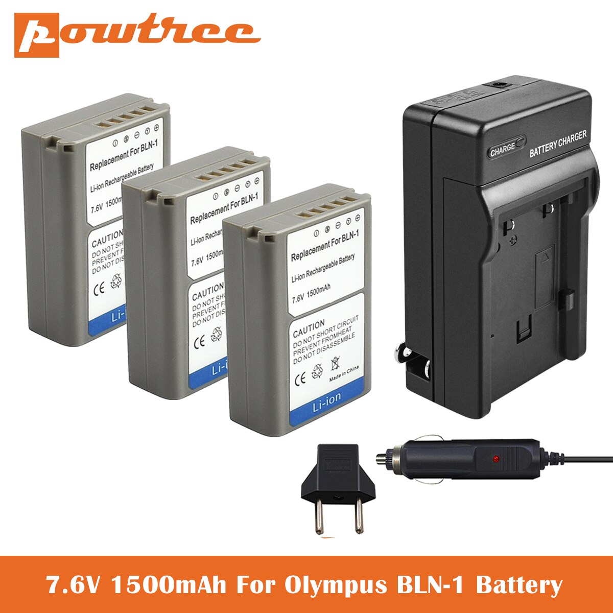 BLN-1 Battery and Charger for Olympus BLN-1, BCN-1 and Olympus OM-D E-M1, Olympus Pen F, OM-D E-M5, Pen E-P5, OM-D E-M5