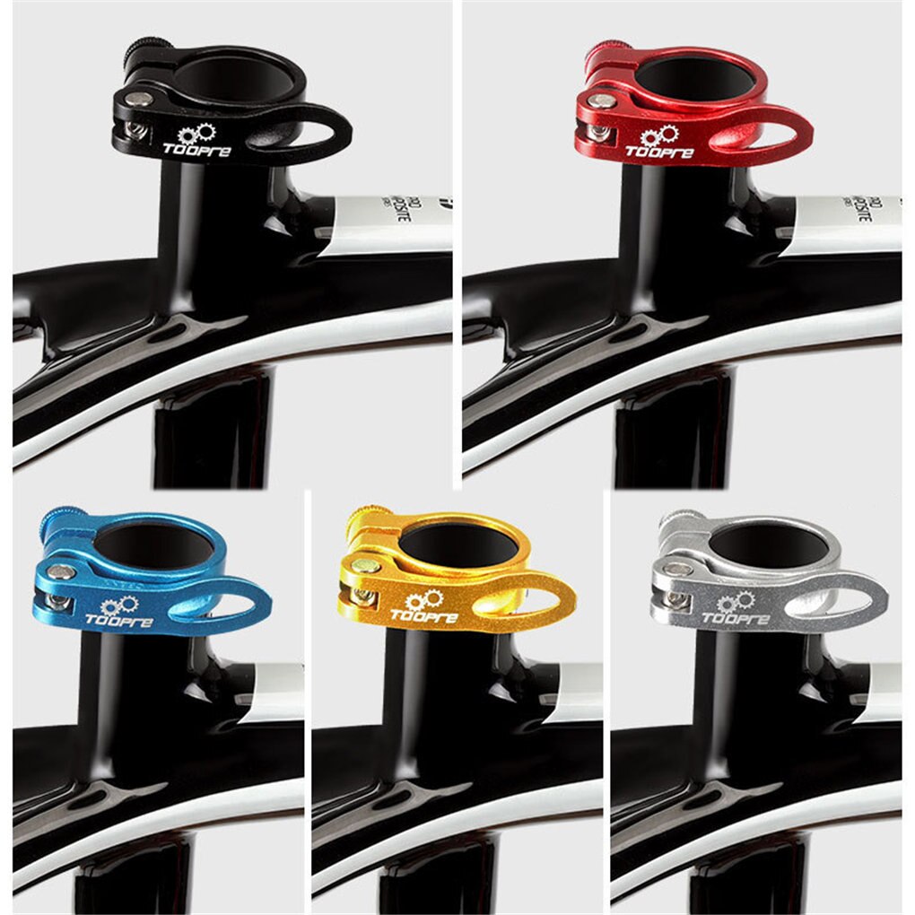 Bike Seat Post Clamp Aluminum Alloy Bicycle Quick Release Seatpost Tube Clip Universal Saddle Fixing Clamp Ring Bicycle Part