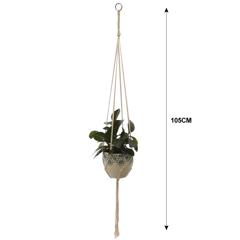 Garden Plant Storage Basket Jute Rope Hanging Planter Woven Indoor Outdoor Flower Holder Macrame Plant Hangers Home Decor: D
