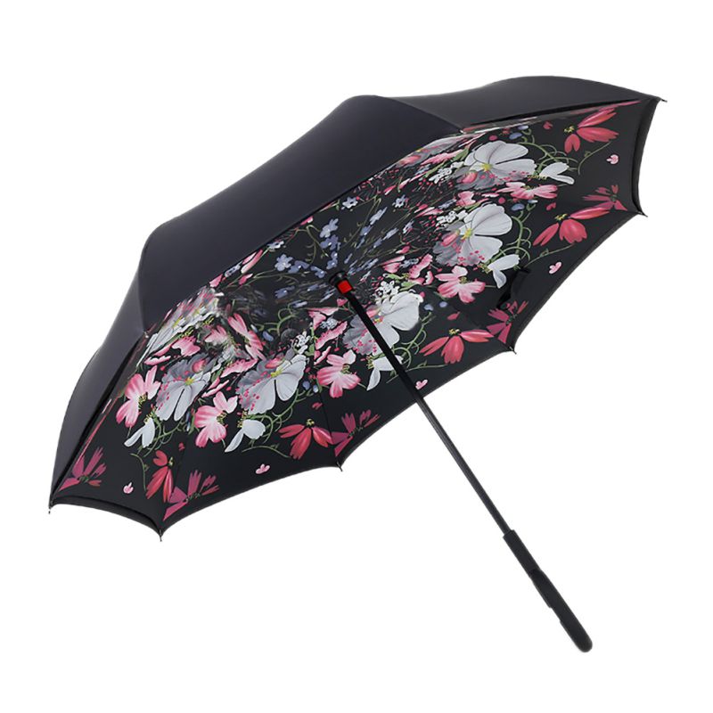 C Handle Windproof Reverse Folding Umbrella Man Women Sunscreen Rain Umbrella Double Layer Anti UV Self Stand Umbrella: XOG440E