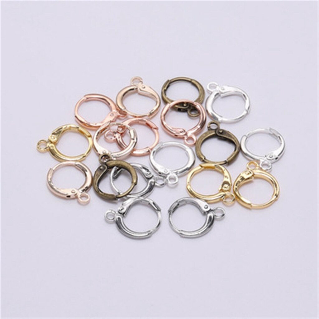 20 pz/lotto 14*12mm orecchini a molla ganci impostazioni filo cerchi di Base per gioielli che fanno forniture risultati gioielli fai da te accessori