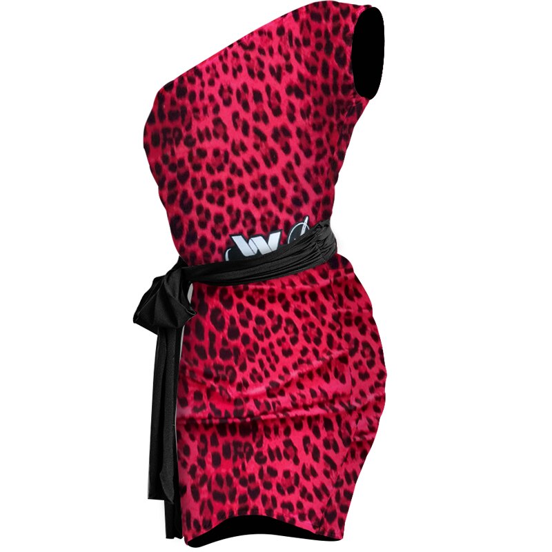 Børnekjoler til piger latin dansekjole børn skrå skulder leopard praksis kjole latin konkurrence kjoler  sl3732: 140cm
