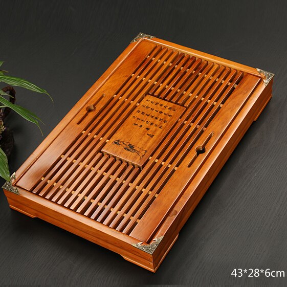 Massivt træ te bakke dræning vand opbevaring kung fu te sæt skuffe te værelse bord bord kinesisk te værelse ceremoni værktøjer