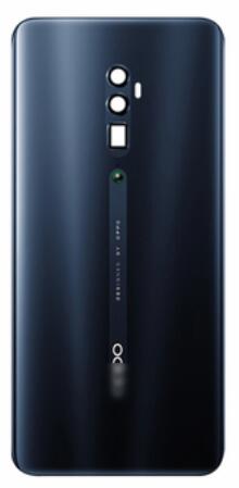 For OPPO Reno 10x zoom Battery Back Rear Cover Door Housing Battery Back Cover Replacement: Black