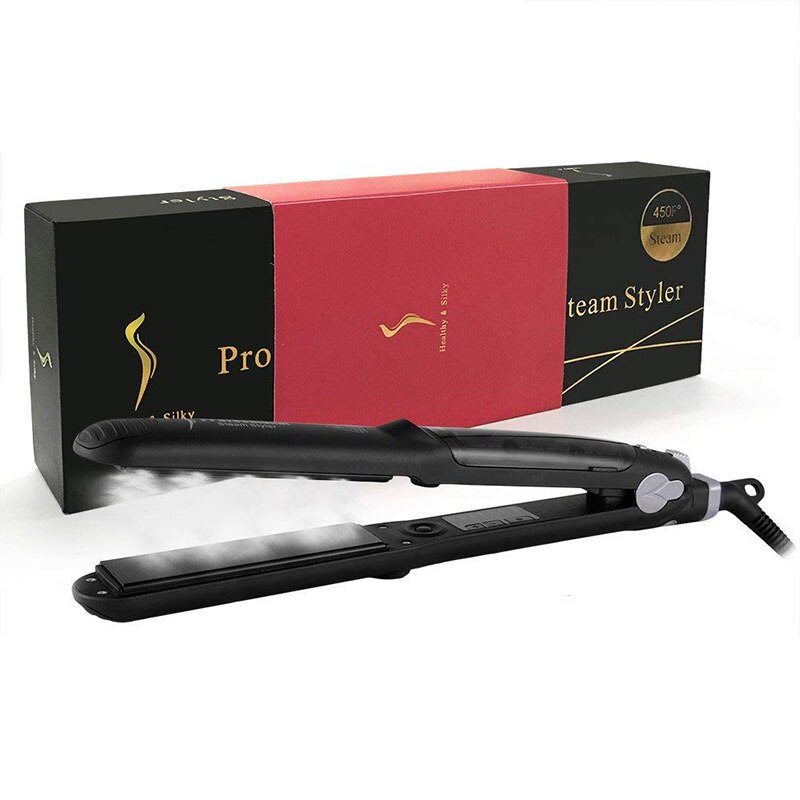 Flat Steam Iron Hair Straightener Ceramic Vapor with Argan Oil Infusion Straightening Hair Flat Iron Steampod: AU