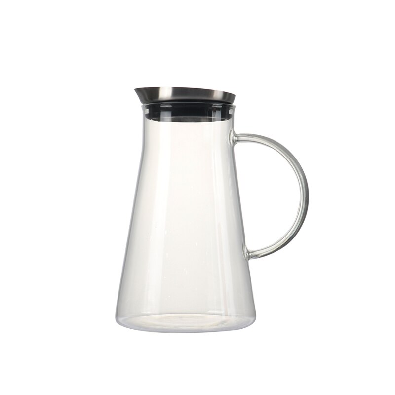 Heat resistant borosilicate glass pitcher for ice, beverage, drinks and teas 2 sized choice with stainless steel lip