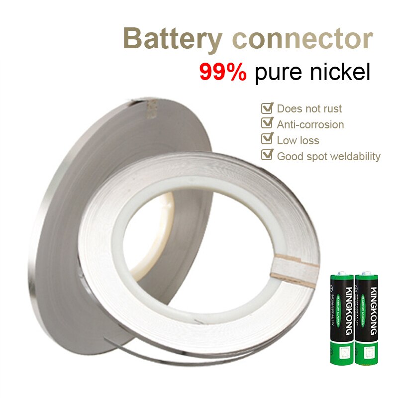 10 meter Cell Connector Nickel Strip Nickel-Plated Steel Strip Nickel-Plated Sheet Spot Welding Nickel Strip Nickel Strip 10 M