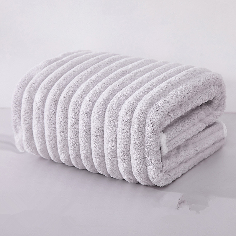 Toalla de baño agrandada y engrosada, adecuada para mujeres, se puede envolver en toallas absorbentes de algodón, pareja, coral adulto: XS / 22 #