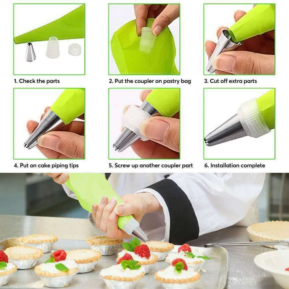 62pcs Cake Decorating Kit Cake Rotating Turntable Icing Piping Nozzles Cake Spatula Kitchen Baking Pastry