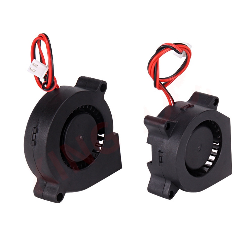 Część drukarki 3D 12V/24V 5015/4010/4020 wentylator dmuchawa bezszczotkowy chłodzenie Turbo wentylator do wytłaczarki z kablem 2Pin złącze wachlarz z tworzywa sztucznego