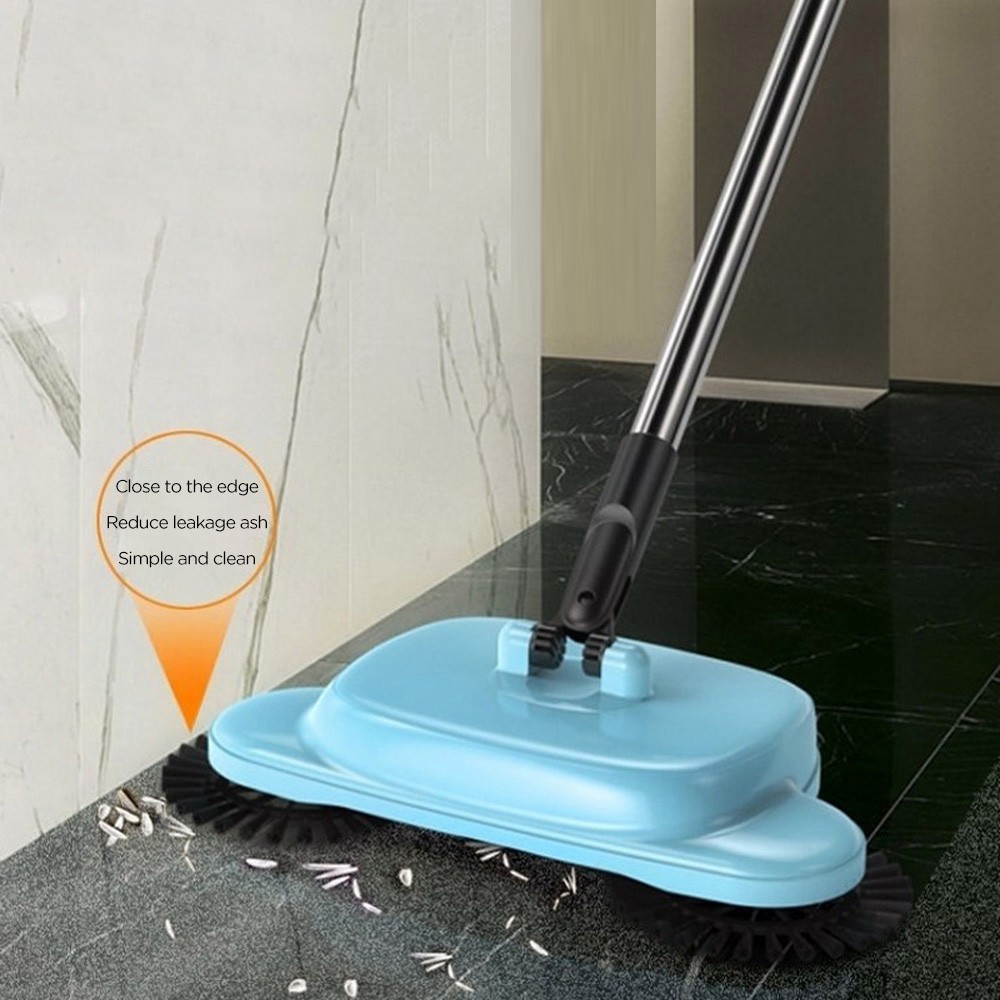 Máquina de barrido de acero inoxidable empujan a mano Magic escoba recogedora de polvo con mango Paquete de limpieza para el hogar fregona y fregona de mano