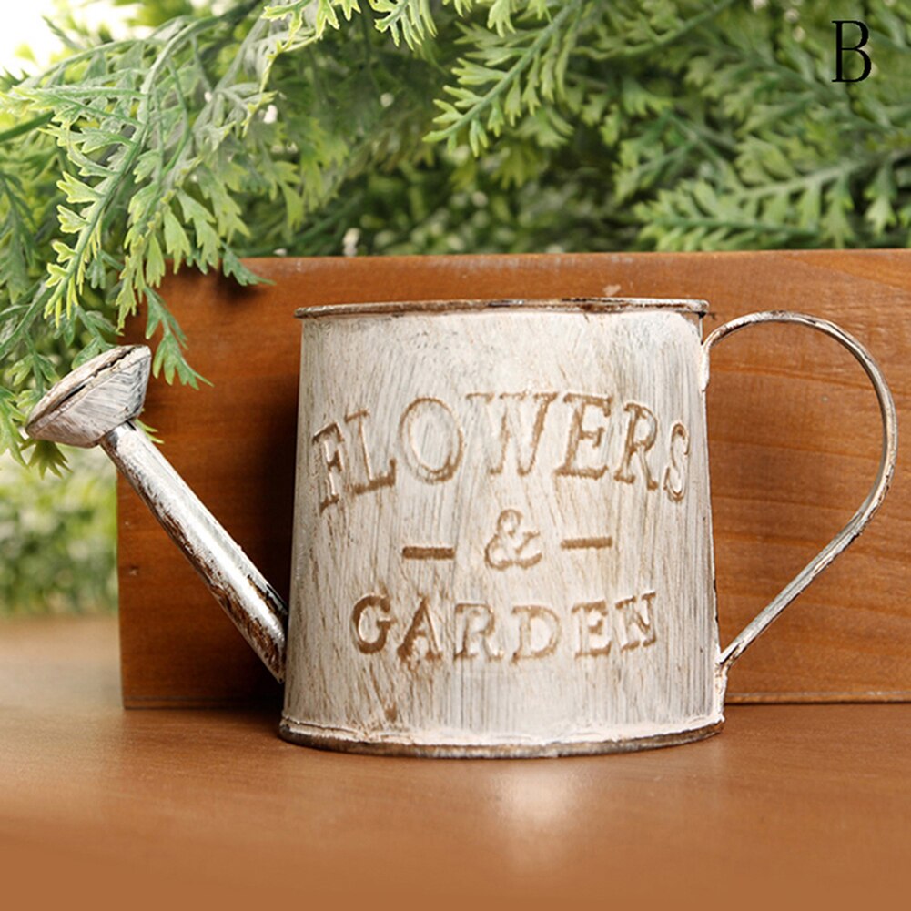 Regadera de jardín dorado, botella de agua de hierro y Metal Vintage, maceta Bucke para regar plantas, flores, decoración del hogar