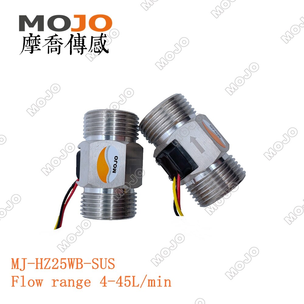 Hall flow sensor MJ-HZ25WB-SUS G1" 4-45L/min Water Flow Hall Sensor Switch Flow Meter For Industrial turbine flowmeter