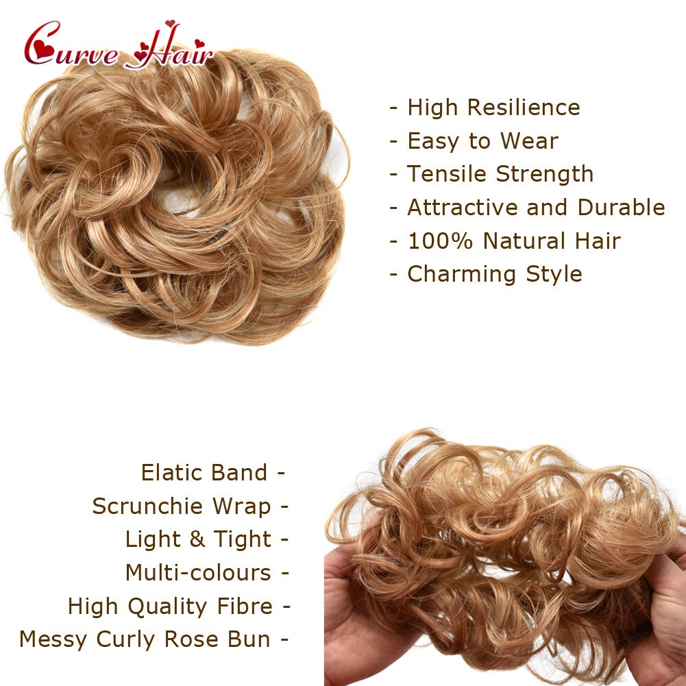 Chignon-peluca rizada de fibra sintética para niña y mujer, Potnytail, moño para el pelo, varios colores