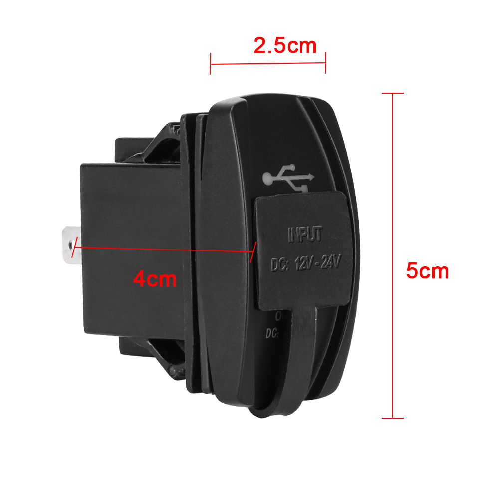 Stofdicht Telefoon Oplader Voor Auto Rv Camper Caravans Poorten Universele Autolader 5V 3.1A Dual Usb Led Auto Adapter waterdicht