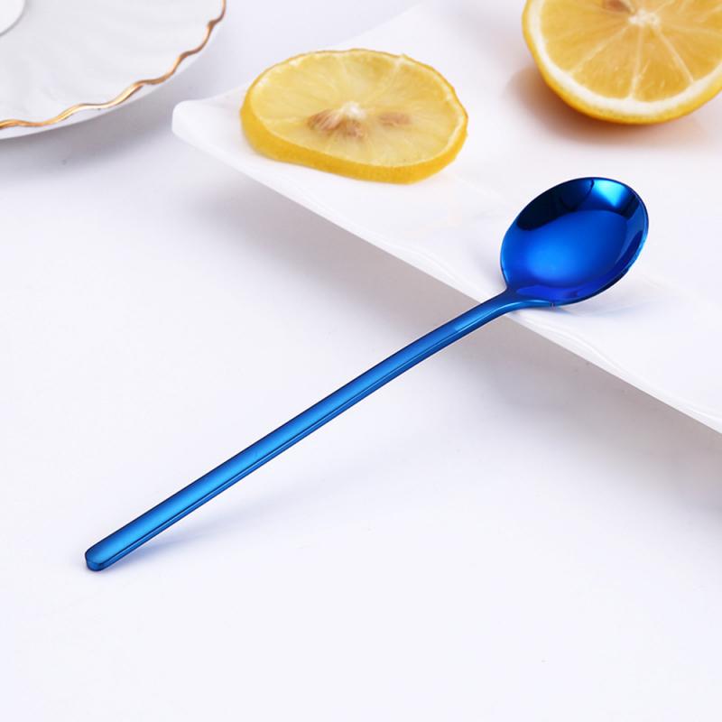 nouvelle cuillère colorée forme ronde café cuillère crème glacée cuillères à café Scoop vaisselle couverts café boire cuisine outils