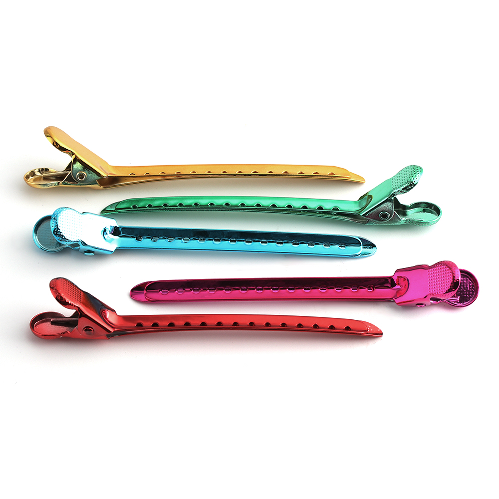 6Pcs Metal Duck Mouth Hairdresser Hair Clip Salon Hair Clamps Hairdressing Pro Section Hair Clips Hair Styling Accessories