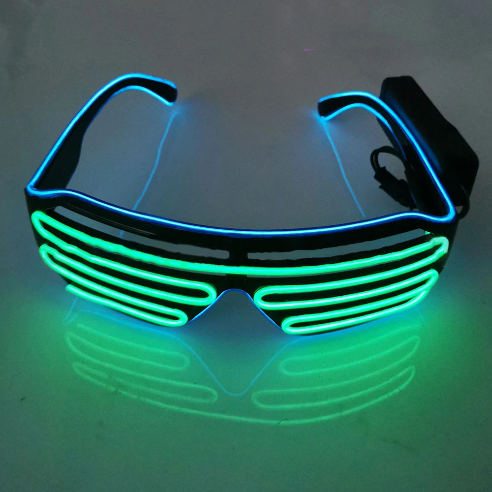Gafas luminosas LED de neón para Navidad, decoraciones luminosas de Halloween, gafas con luz intermitente, accesorios de Cosplay, suministros para fiestas: Verde oliva