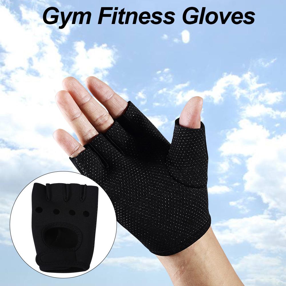 2PCS Gym Fitness Gloves Anti-slip Weightlifting Workout Bodybuilding Half Finger Hand Protector Transport Gloves