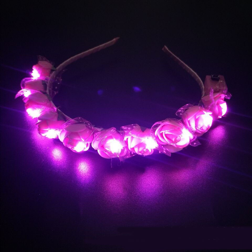 Kinderen meisjes feest verkleedkleding make-up hoofdband haarband slinger lichtgevende led bruiloft carnaval nachtclub rekwisieten: F (2)