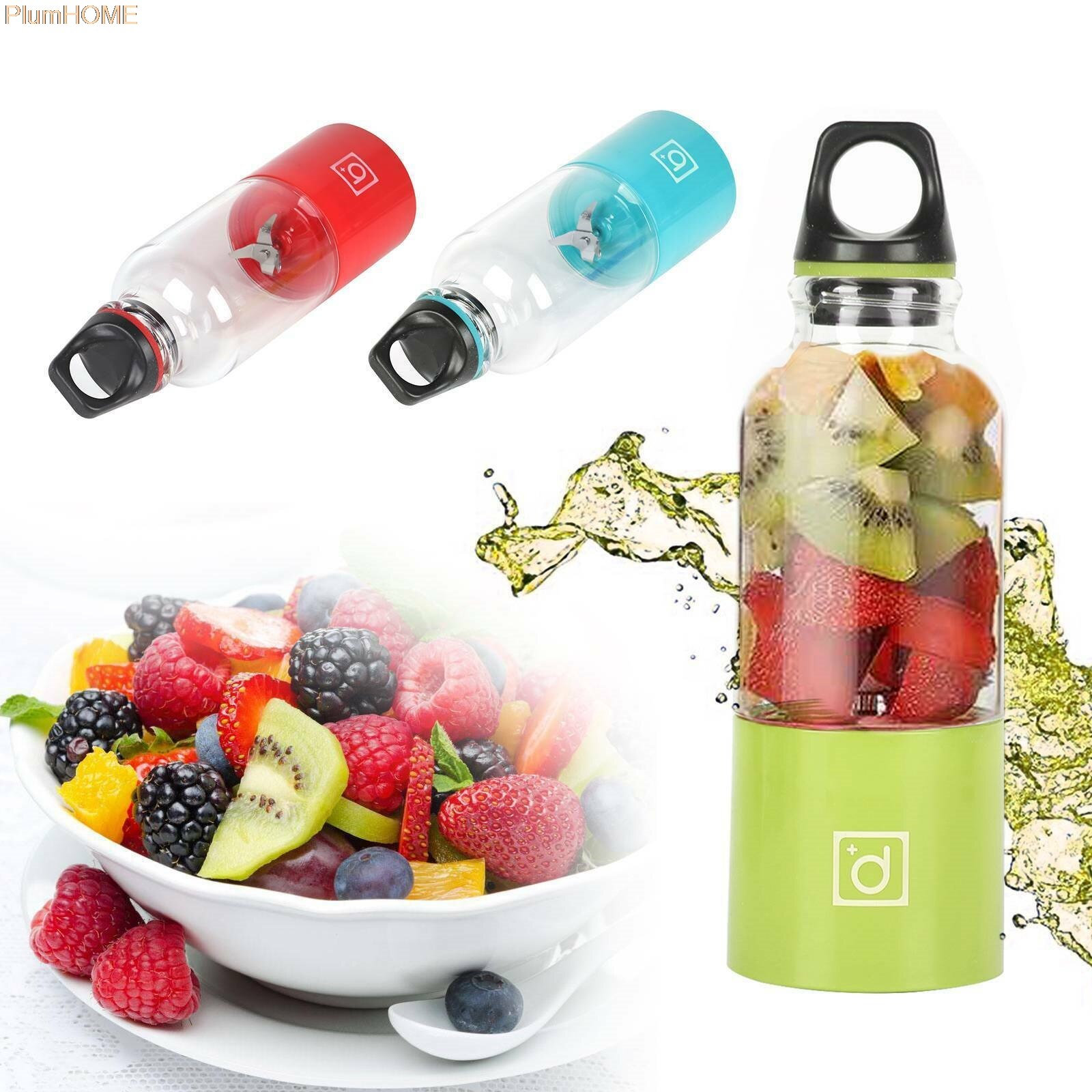 500ml Portable Juicer Cup USB Rechargeable Electric Automatic Bingo Vegetables Fruit Juice Tools Maker Cup Blender Mixer Bottle: Green