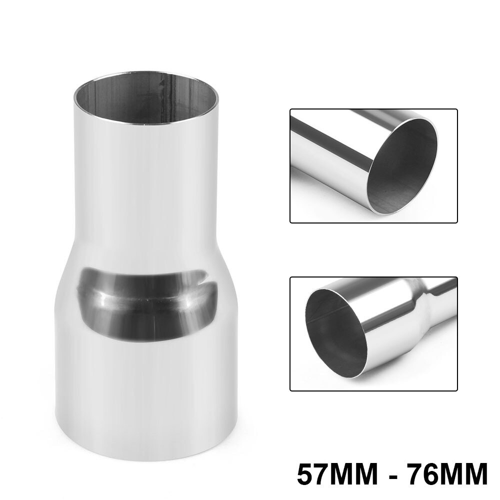 51mm 63mm 76mm tykkelse 1mm bil udstødningsreduktionsrør forbindelsesrør adapter reducering rustfrit stål lyddæmpere udstødningsrør: 57mm-76mm