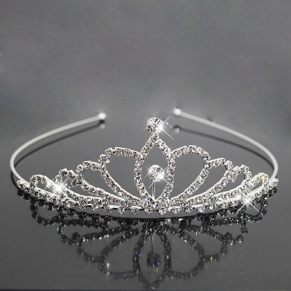 Ainameisi brude prinsesse krone bryllup diademer hår smykker rhinsten pandebånd piger børn tiara hår tilbehør: 4