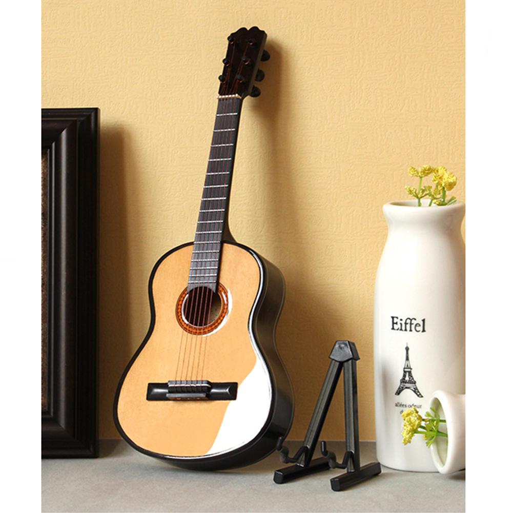 Mini Classical Guitar Miniature Guitar Model Wooden Mini Guitarra Display Musical Instrument Model with Case Stand