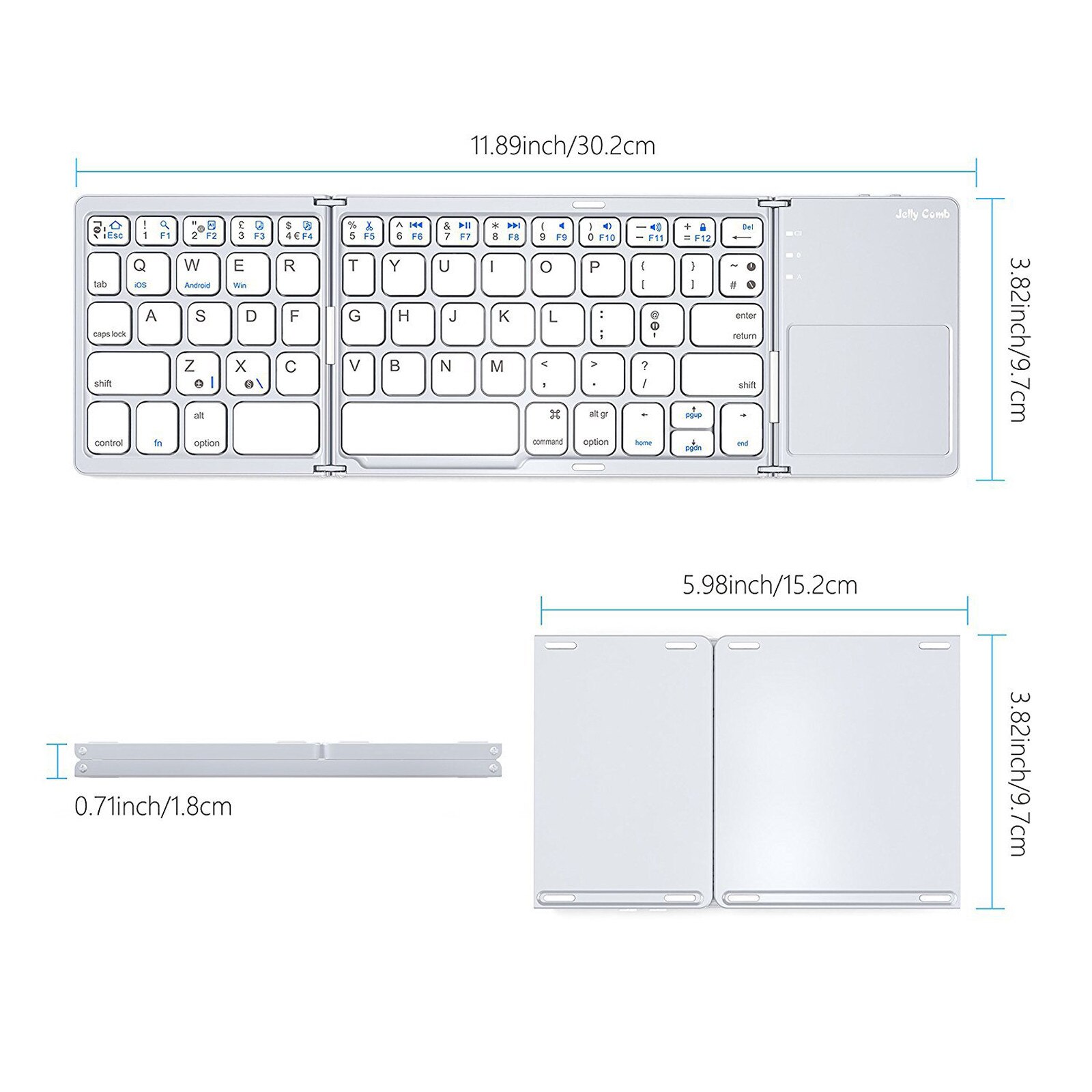 Foldable Wireless Bluetooth Keyboard Touchpad Portable UltraSlim Wireless Keyboards For PC Laptop Tablet Mobile Phone клавиатура