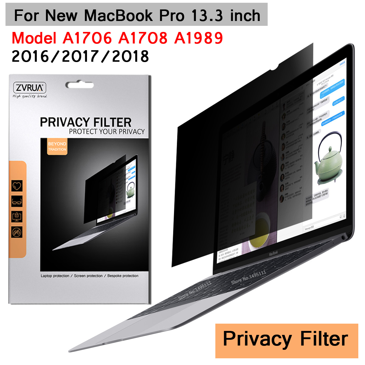 (299mm * 195mm) privacy Filter Anti HUISDIER Schermen beschermfolie Voor MacBook Pro 13.3 inch met Touch bar