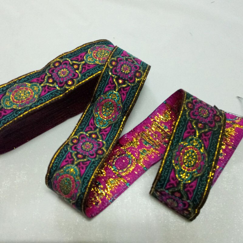 Ruban Jacquard tissé, 33mm de large, 7 yards, sangle pour chien, bricolage, plusieurs Styles